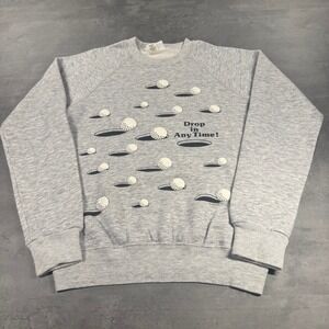 Vintage 80s 90s Golf Sweater Crewneck Adult M Gray Funny Comedy Cartoon Pullover